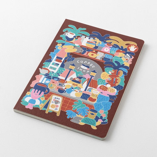 MIDORI Yuru Log Dot Grid Notebook B6 - Coffee Shop