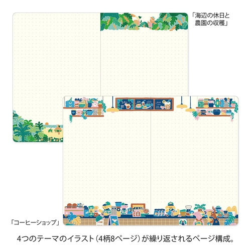 MIDORI Yuru Log Dot Grid Notebook B6 - Coffee Shop