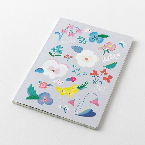 MIDORI Yuru Log Dot Grid Notebook B6 - Floral
