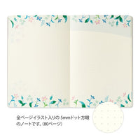 MIDORI Yuru Log Dot Grid Notebook B6 - Floral view 4