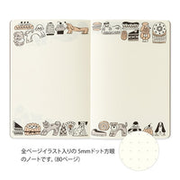 MIDORI Yuru Log Dot Grid Notebook B6 - Sweets & Animals view 4
