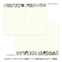 MIDORI Yuru Log Dot Grid Notebook B6 - Sweets & Animals view 5