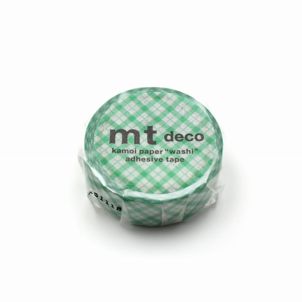 MT Masking Tape - Washi Tape - Overlapping Gingham Check Green