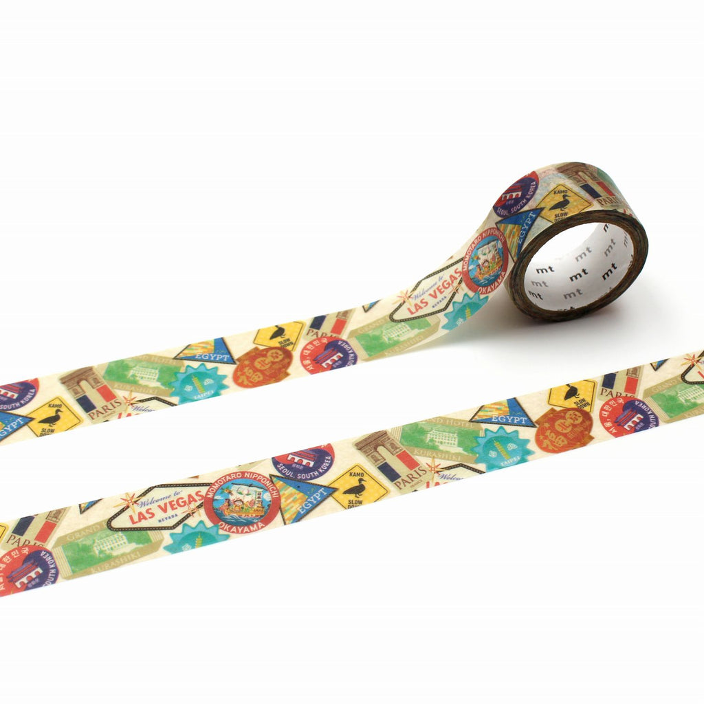 MT Masking Tape - Washi Tape - Upcycle Travel Sticker Collage