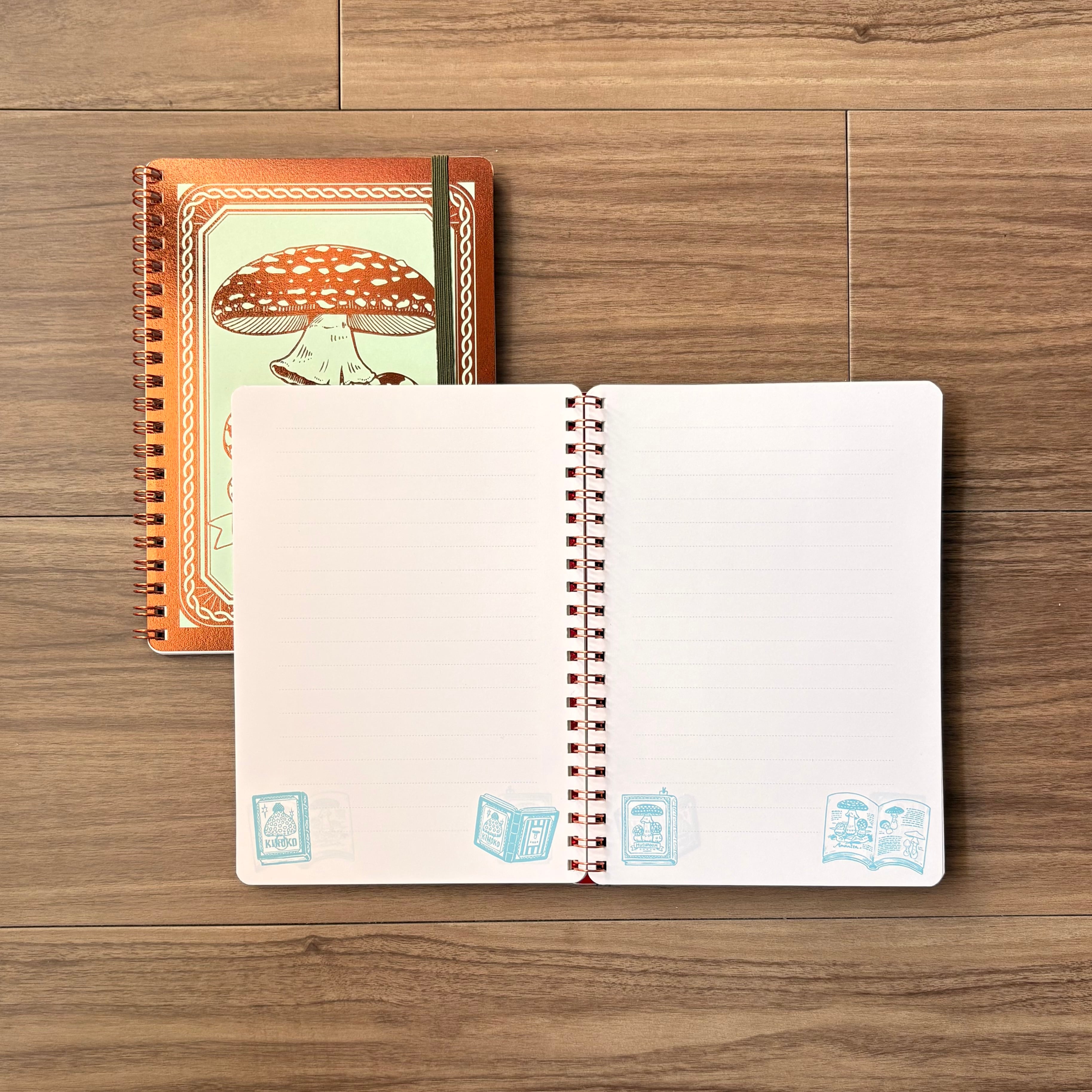 Nocco. Fly Agaric B6 Glitter Foil Notebook - Brown