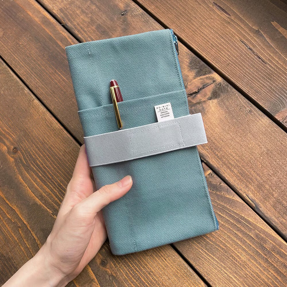 Yamamoto RO-BIKI NOTE Canvas Cover Vintage Blue 16oz Organic Cotton