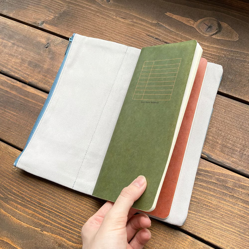 Yamamoto RO-BIKI NOTE Canvas Cover Vintage Blue 16oz Organic Cotton