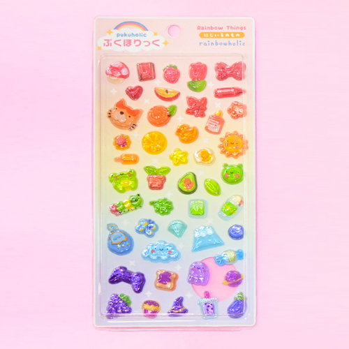 Rainbowholic Pukuholic 3D Stickers - Rainbow Things