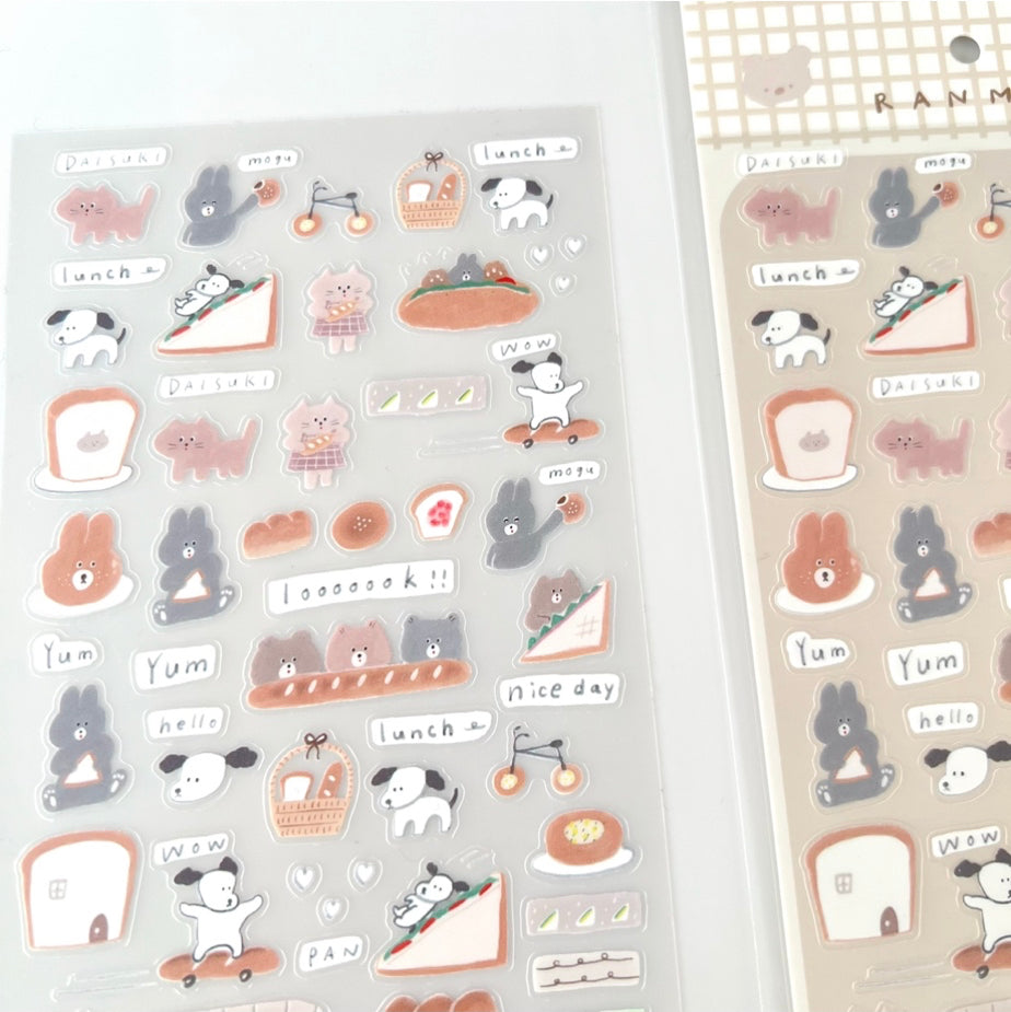 Ranmyu PET Stickers - Dog Riding a Baguette
