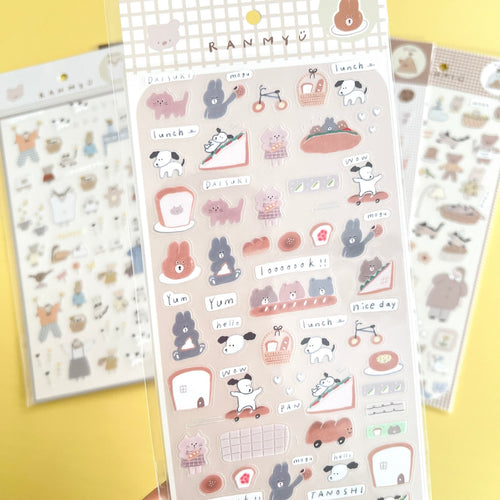 Ranmyu PET Stickers - Dog Riding a Baguette