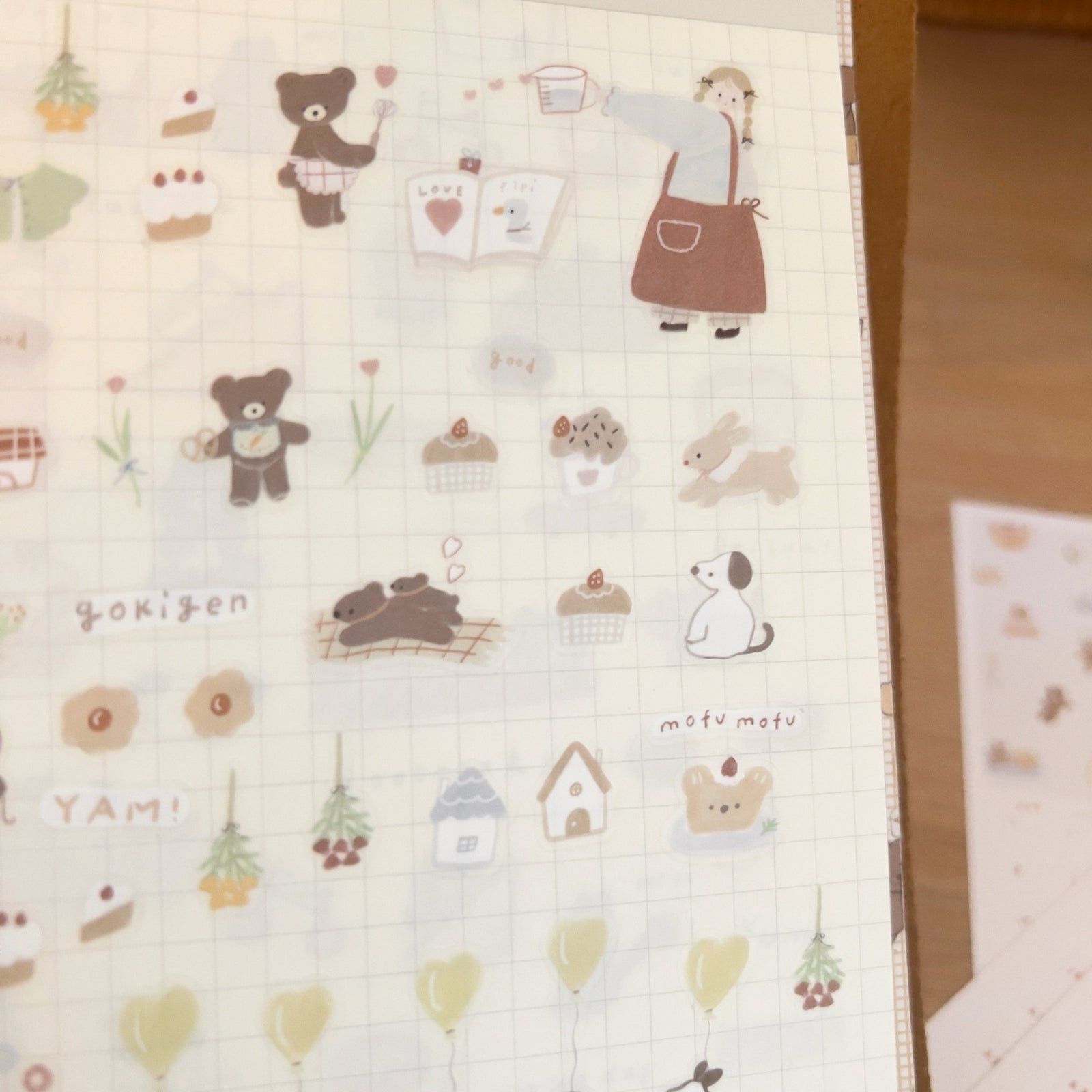 Ranmyu PET Stickers - Girl in an Apron Eating Snacks