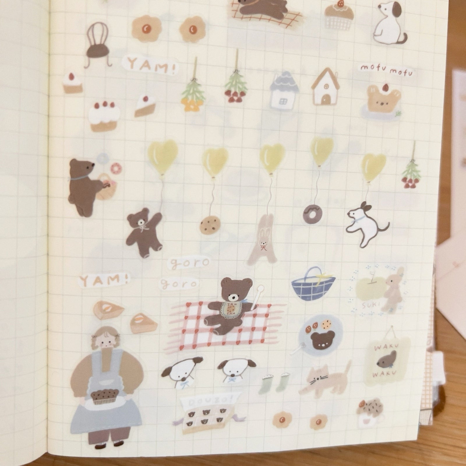 Ranmyu PET Stickers - Girl in an Apron Eating Snacks