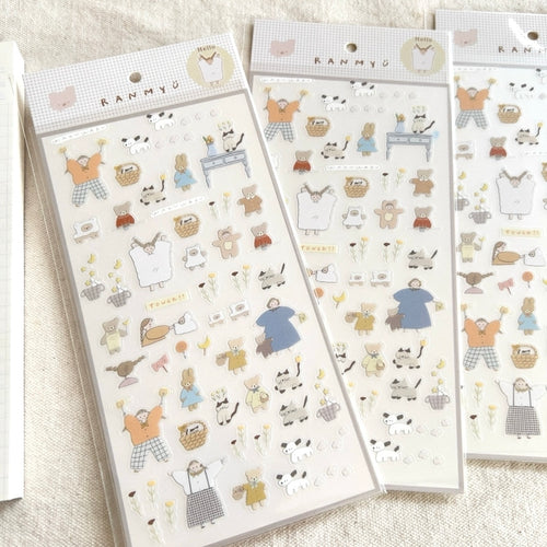 Ranmyu PET Stickers - Girl Wearing a Sheet