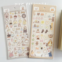 Ranmyu PET Stickers - Girl with a Tulip Hat and a Bear view 6
