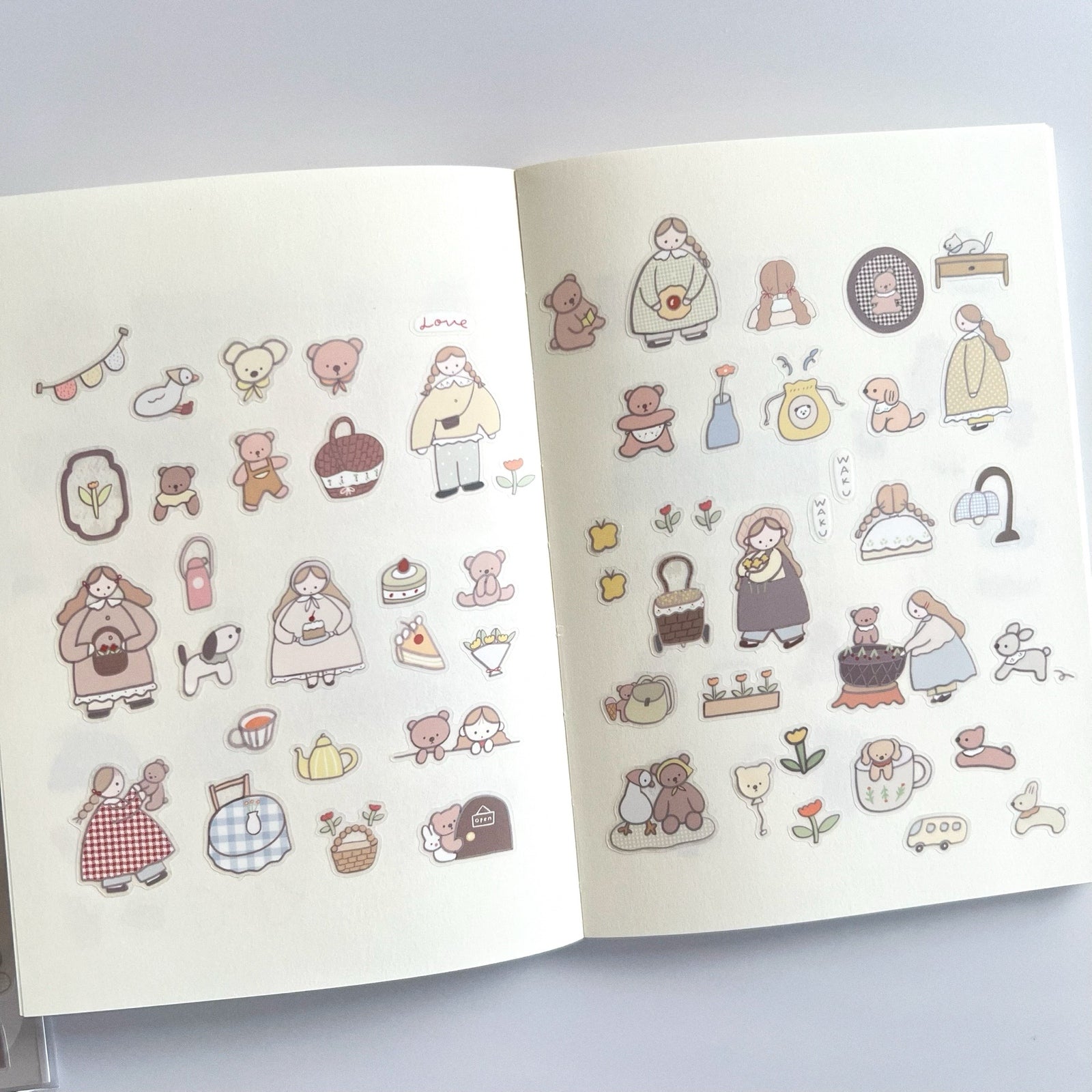 Ranmyu PET Stickers - Girl with a Tulip Hat and a Bear