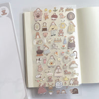 Ranmyu PET Stickers - Girl with a Tulip Hat and a Bear view 2