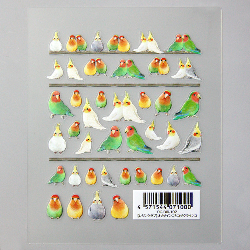 Resin Club Double-Sided UV Resin Sticker - Cockatiel and Lovebird