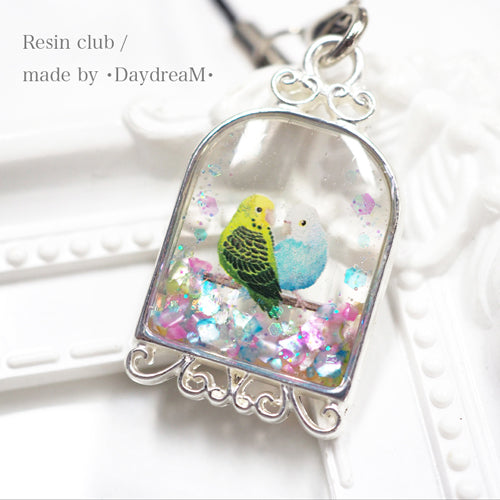 Resin Club Double-Sided UV Resin Sticker - Java Sparrow and Parakeet