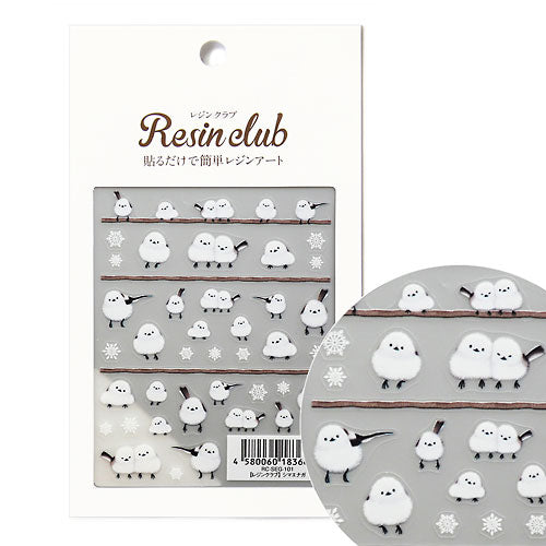Resin Club Double-Sided UV Resin Sticker - Long-tailed Tit