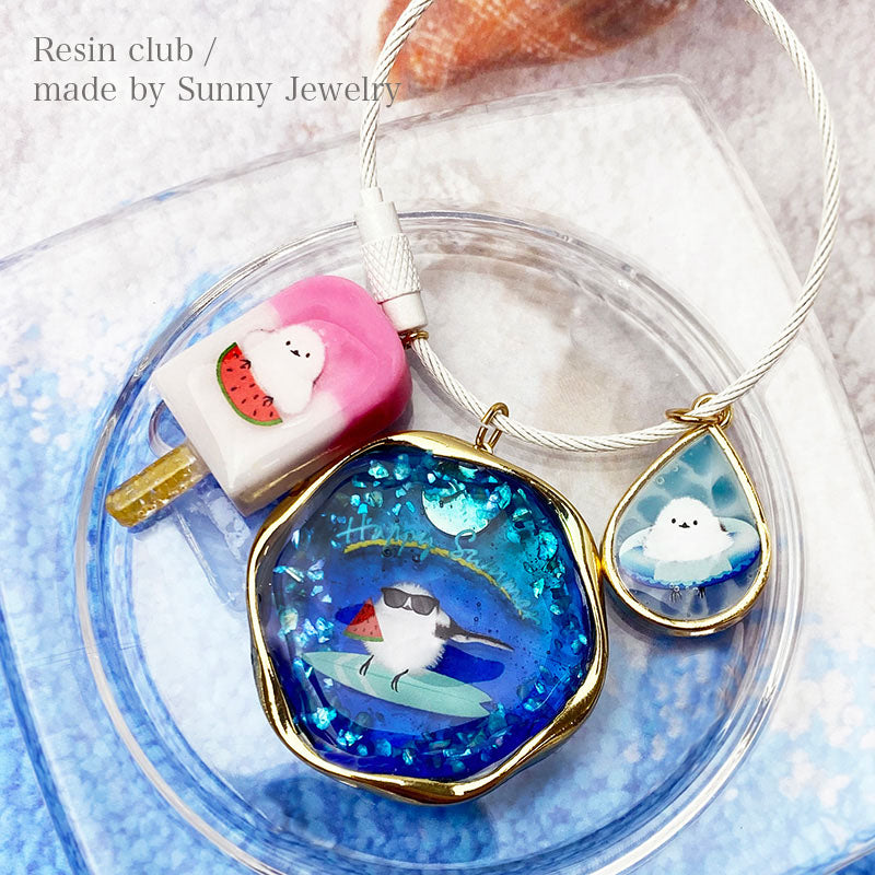 Resin Club Double-Sided UV Resin Sticker - Long-tailed Tit Summer