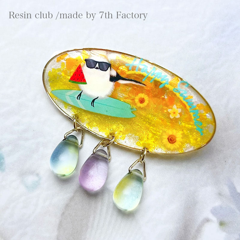 Resin Club Double-Sided UV Resin Sticker - Long-tailed Tit Summer