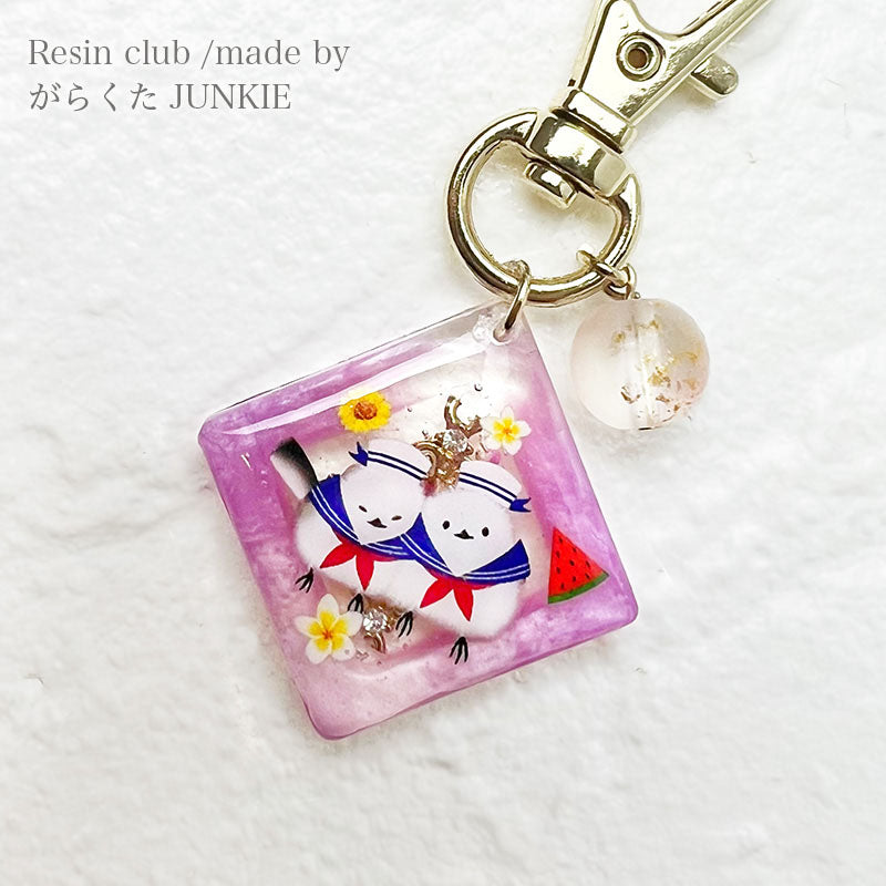 Resin Club Double-Sided UV Resin Sticker - Long-tailed Tit Summer