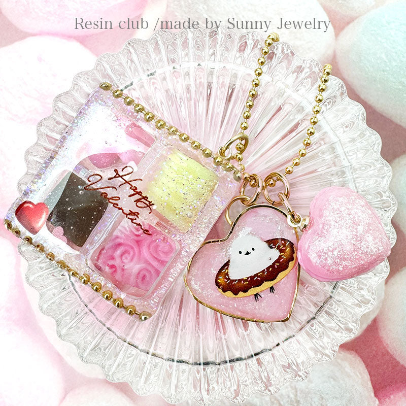 Resin Club Double-Sided UV Resin Sticker - Long-tailed Tit Valentine's Day