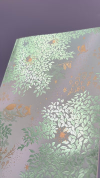 ROKKAKU Futaba Foil Stamped Notebook: Sunlit Leaves view 4