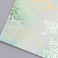 ROKKAKU Futaba Foil Stamped Postcard: Sunlit Leaves view 8