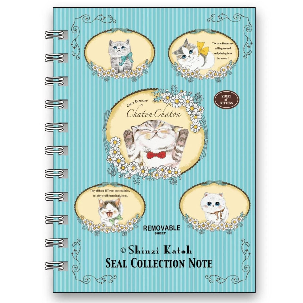 Seal-do Shinzi Katoh Sticker Collection Notebook - Chaton Chaton