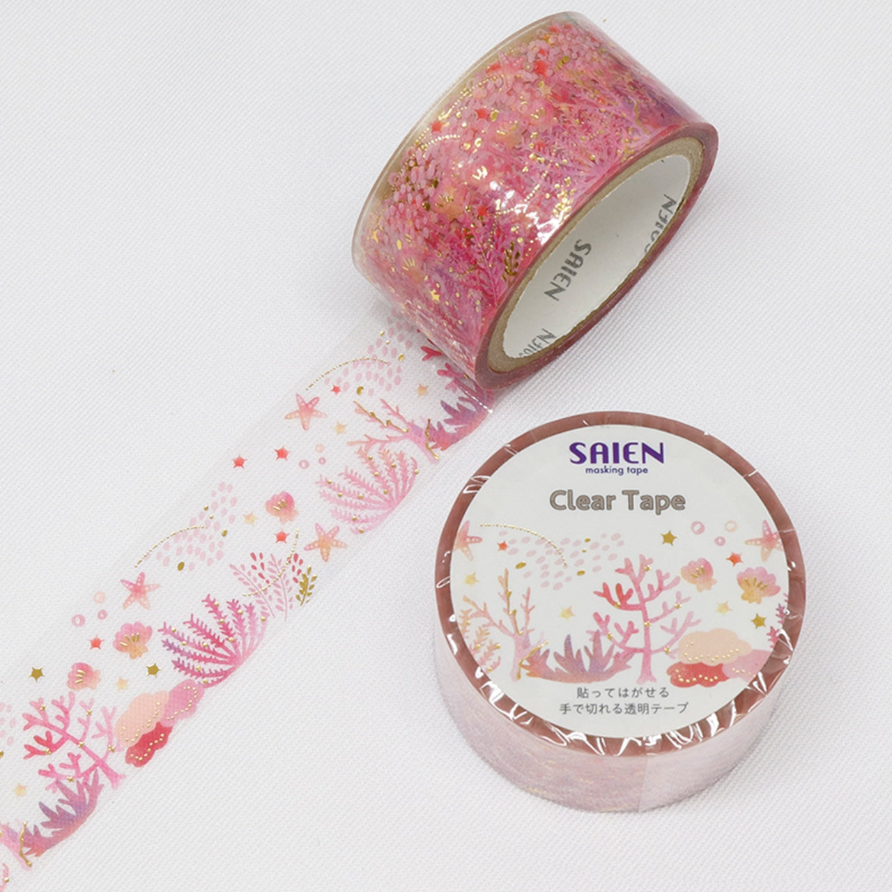 SAIEN Foil-infused Clear  Tape - Coral