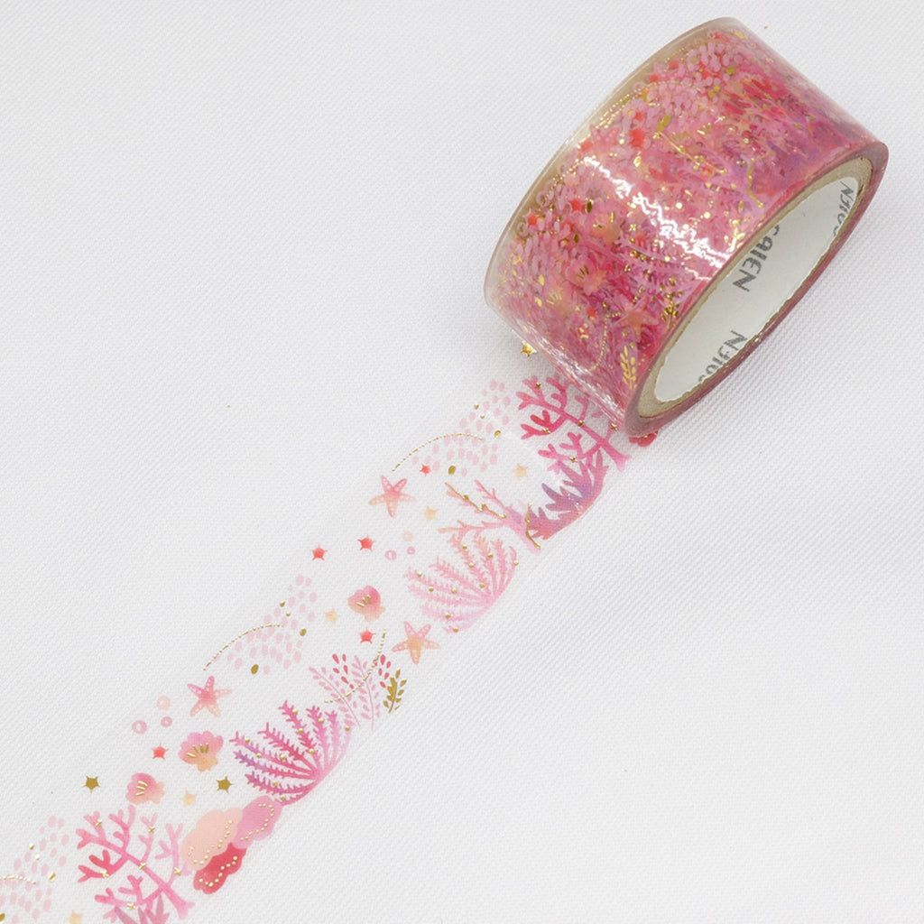 SAIEN Foil-infused Clear  Tape - Coral