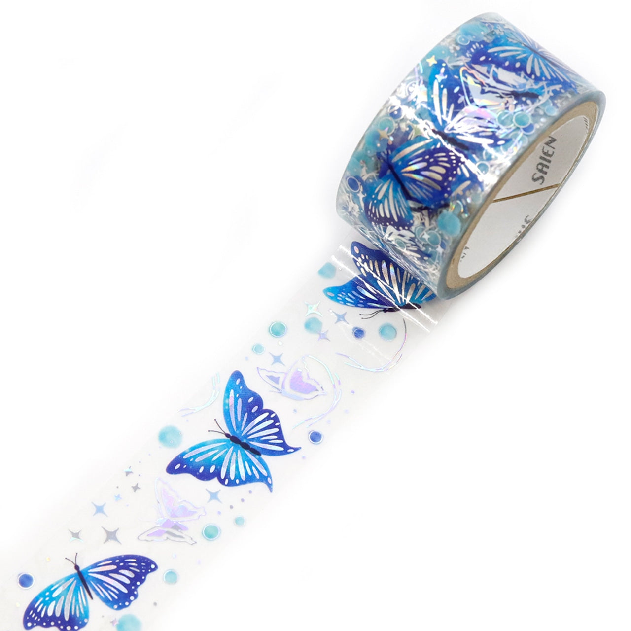 SAIEN Twinkle Clear Tape - Holographic Foil Blue Butterfly