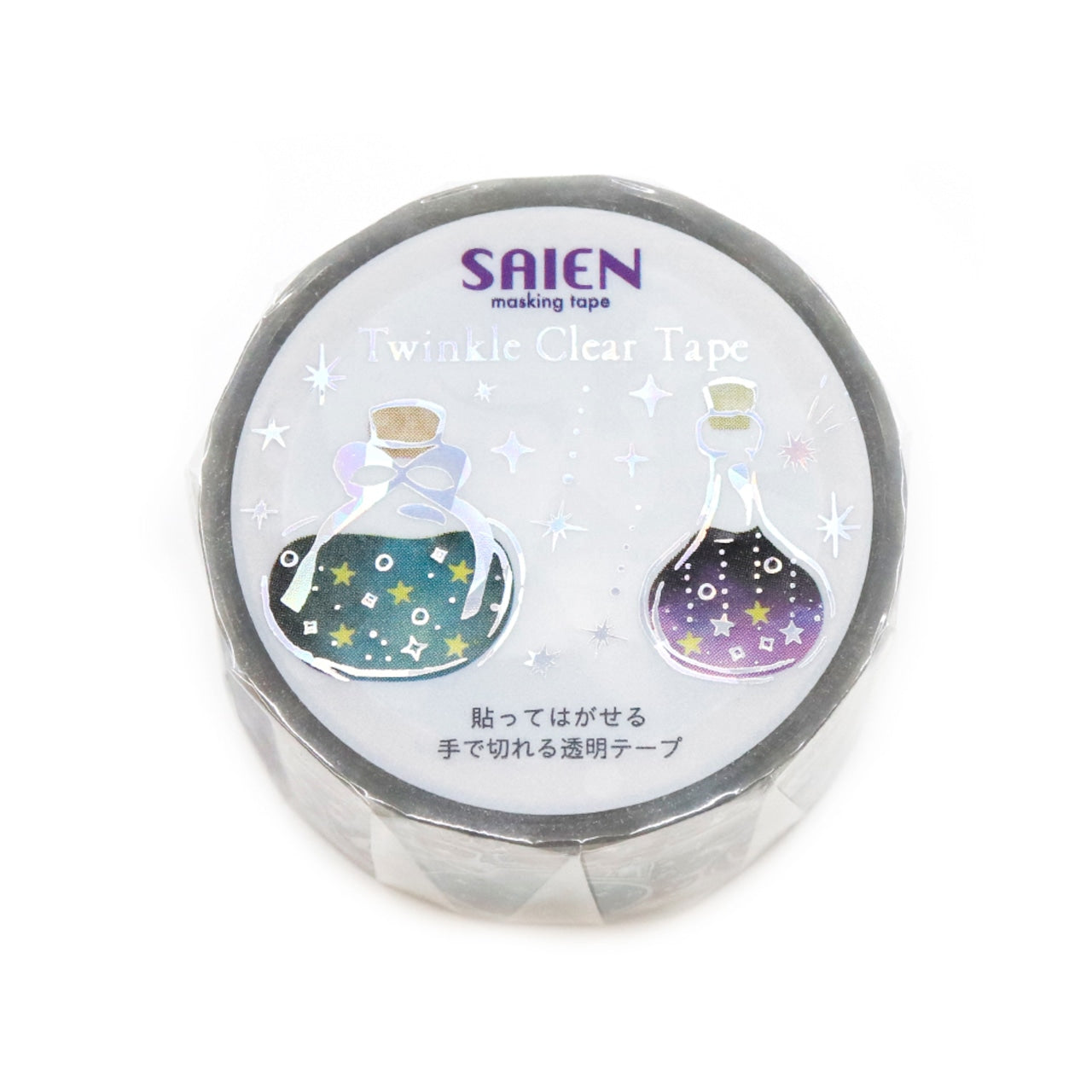 SAIEN Twinkle Clear Tape - Holographic Foil Starry Sky Bottle