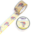 SAIEN Washi Tape - Gold and Silver Foil Elephant Circus