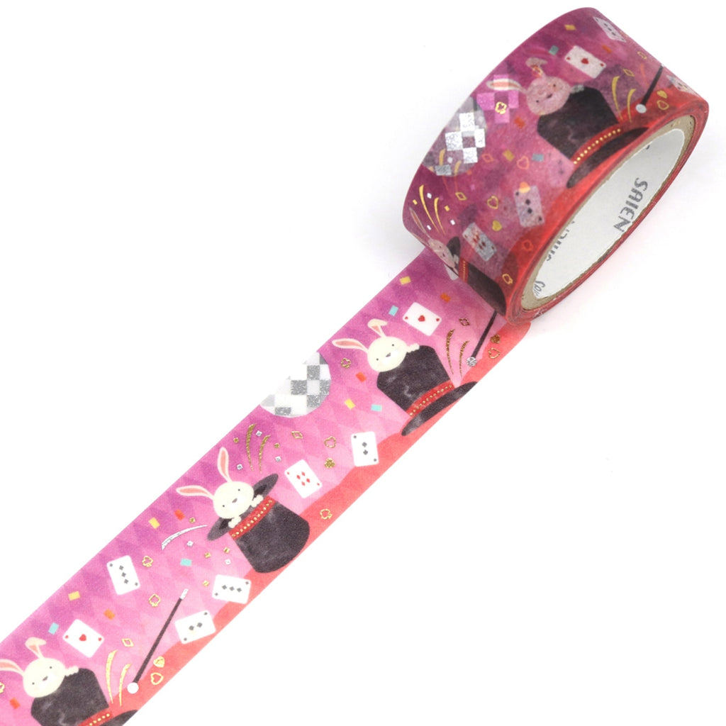 SAIEN Washi Tape - Gold and Silver Foil Magic Rabbit