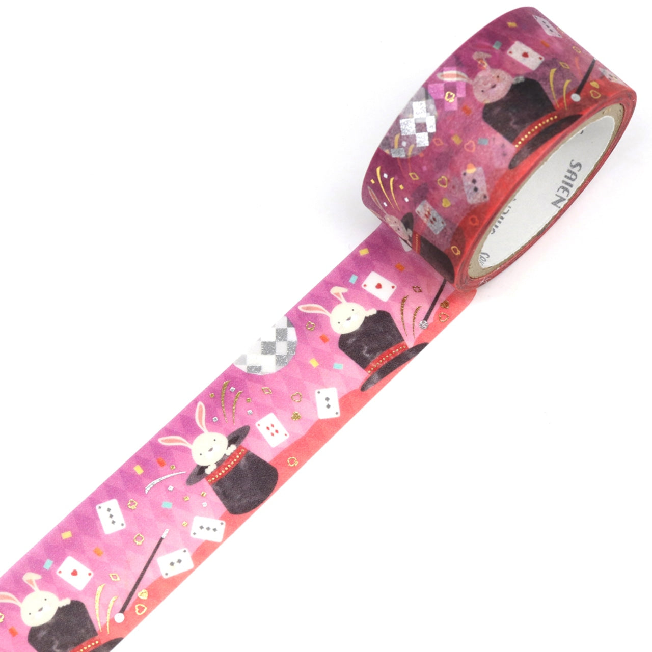 SAIEN Washi Tape - Gold and Silver Foil Magic Rabbit