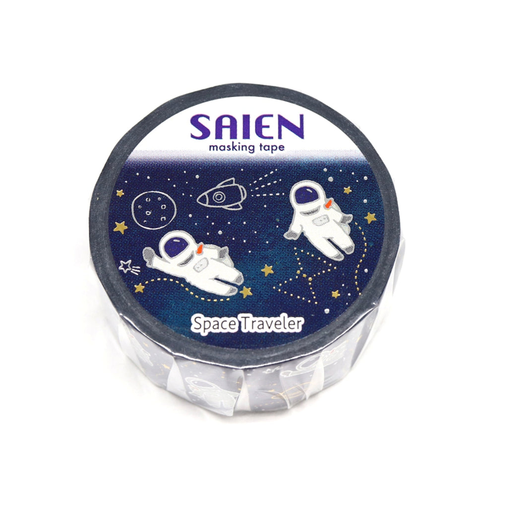 SAIEN Washi Tape - Gold and Silver Foil Space Travel