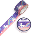 SAIEN Washi Tape - Gold and Silver Foil Unicorn
