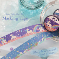 SAIEN Washi Tape - Gold and Silver Foil - Unicorn view 4