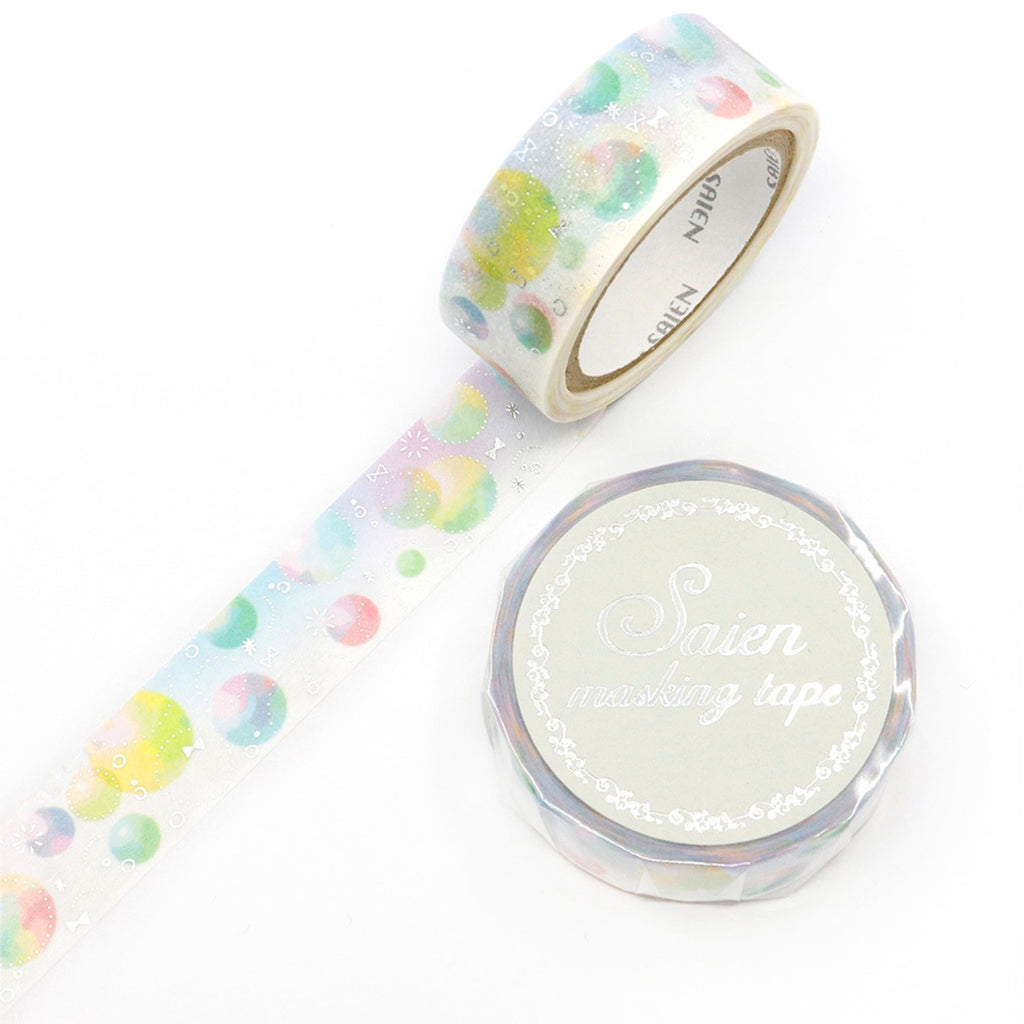 SAIEN Washi Tape - Silver Foil Bubble Soap