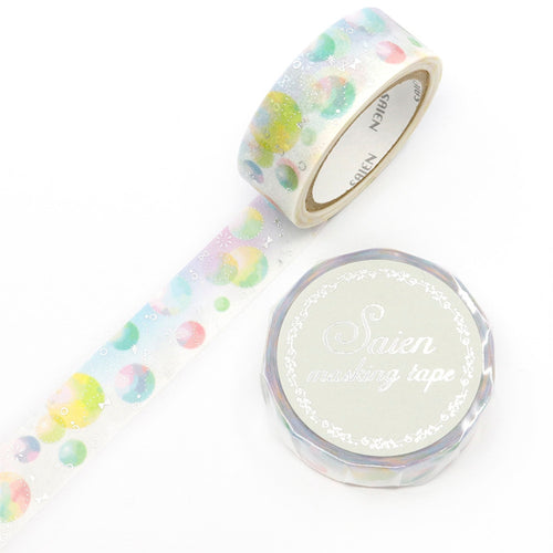 SAIEN Washi Tape - Silver Foil - Bubble Soap