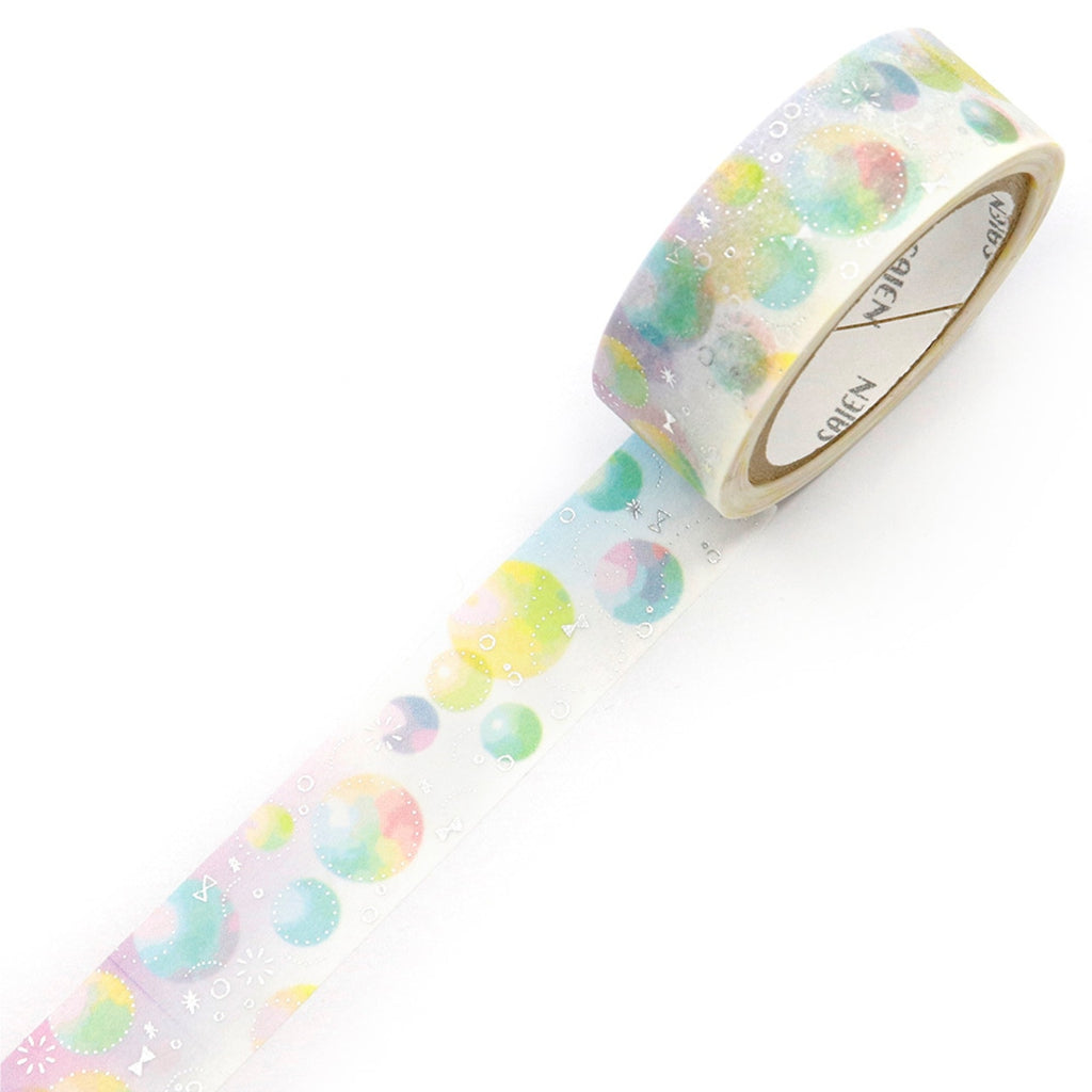 SAIEN Washi Tape - Silver Foil Bubble Soap