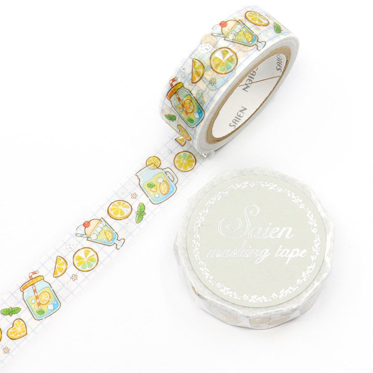 SAIEN Washi Tape - Silver Foil Lemonade