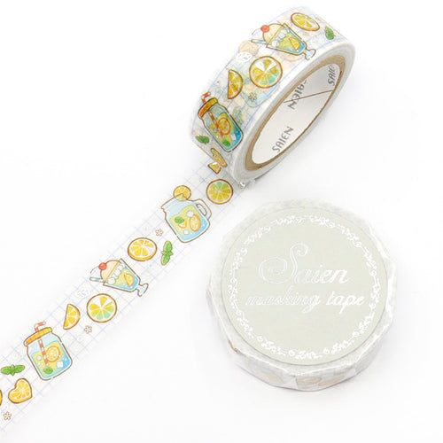 SAIEN Washi Tape - Silver Foil - Lemonade