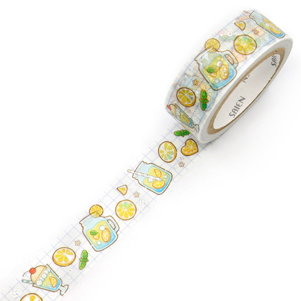 SAIEN Washi Tape - Silver Foil Lemonade