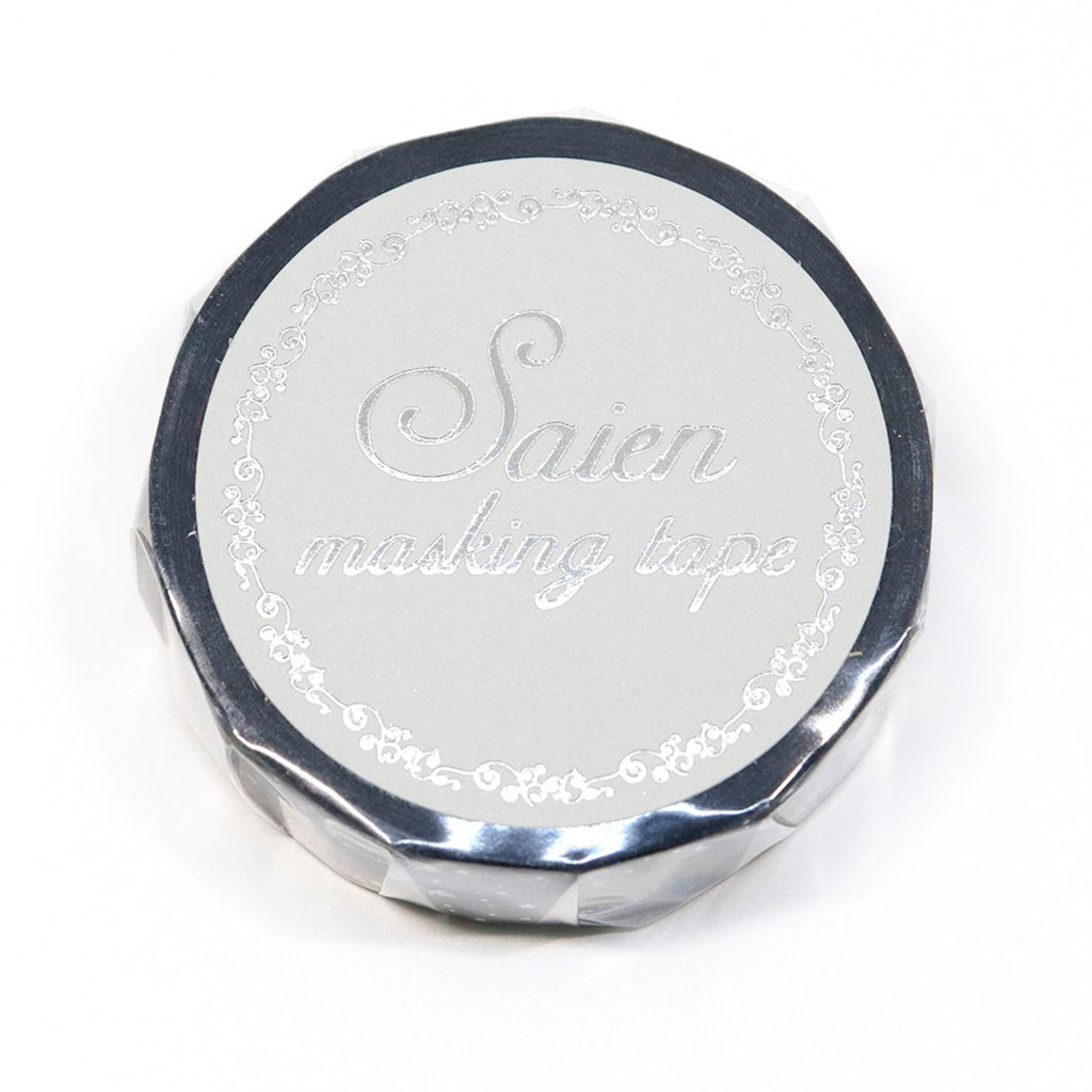 SAIEN Washi Tape - Silver Foil Space Dinosaur