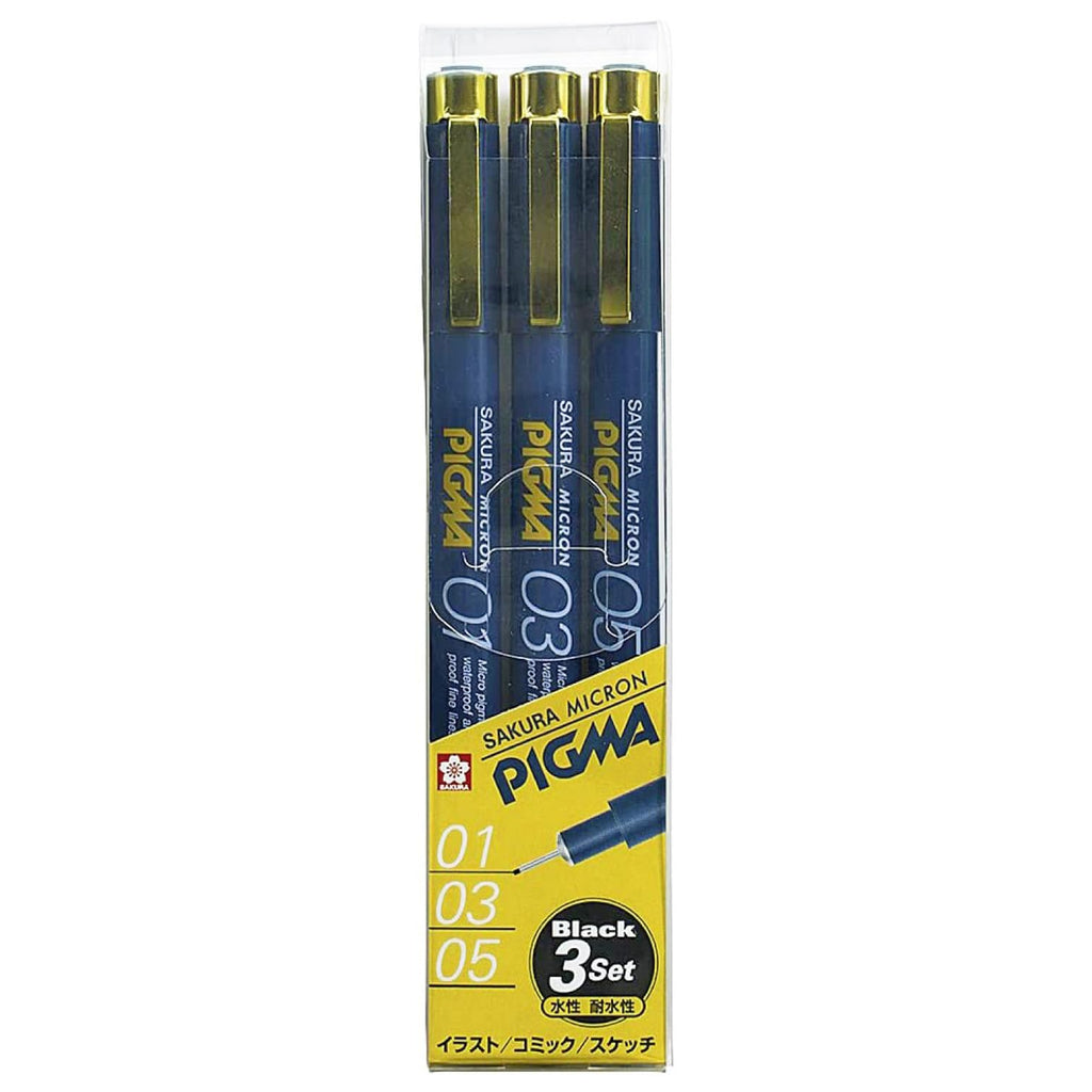 Sakura Pigma Micron Black 3 Pen Set