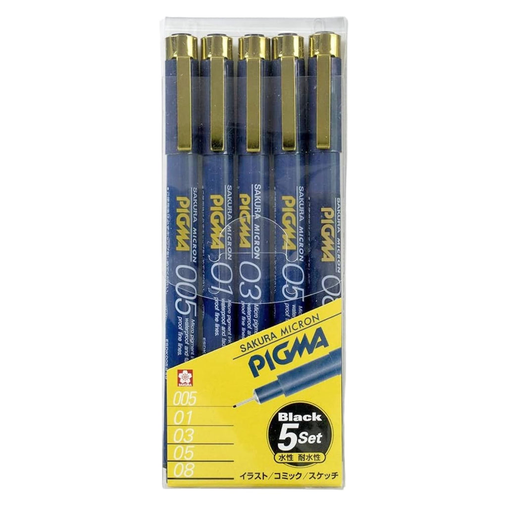 Sakura Pigma Micron Black 5 Pen Set