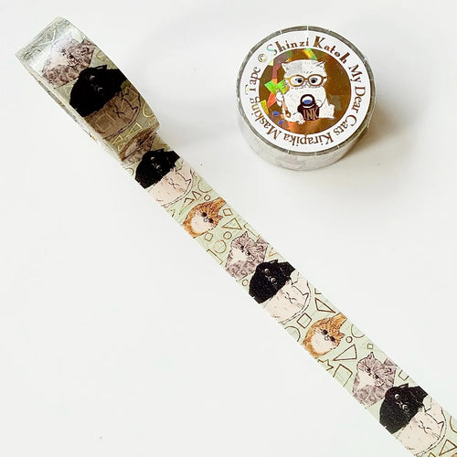 Seal-do Shinzi Katoh Sparkly Masking Tape: My Dear Cats Curious Cats